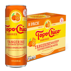Topo Chico Sabores Tangerine Ginger can with real juice and mineral fizz