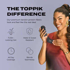 Toppik Hair Fibers wind and rain resistant for lasting style