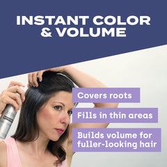 Close-up of root touch-up spray bottle for quick camouflage.