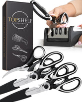TopShelf Kitchenware heavy-duty shears close-up blade for precise cuts.