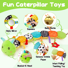 Topsochir caterpillar mirror helps with visual tracking and engagement.