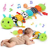 Topsochir baby sensory caterpillar plush with soft textures for tactile exploration.