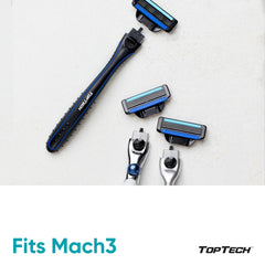 Toptech Razor 3 soft shave blades reduce pulling for a smooth experience.