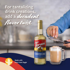 Torani latte enhanced with cheesecake syrup for a rich aroma
