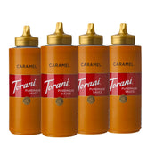 Torani Puremade Caramel Sauce jar shows creamy texture for rich desserts