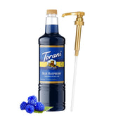 Torani sugar-free blue raspberry syrup bottle pump for mess-free café-style pours