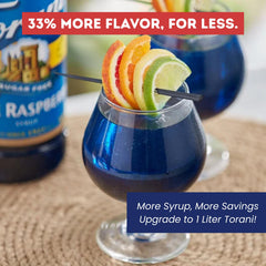 Torani sugar-free blue raspberry syrup pump-dispense for precise pouring