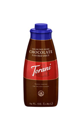 Torani Sugar-Free Dark Chocolate Sauce bottle showing rich flavor for desserts
