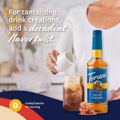Torani Sugar Free Salted Caramel latte with foam and flavor