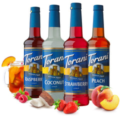 Torani sugar free coconut syrup bottle perfect for tropical beverages