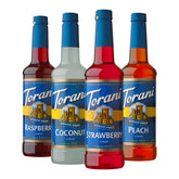 Torani sugar free strawberry syrup bottle for refreshing Italian sodas