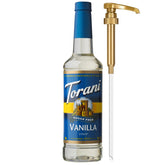 Torani Sugar Free Vanilla Syrup pump for mess-free daily use