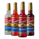 Torani coconut syrup bottle from the variety pack, ideal for tropical sodas