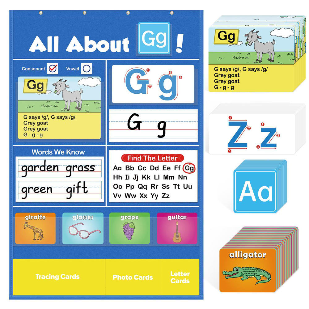 Torlam Alphabet Pocket Chart with A–Z letters for hands-on learning.