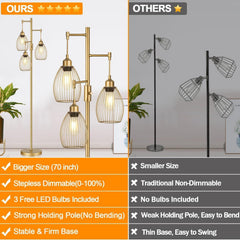 Torondo 70-inch tall floor lamp brightens living rooms with a tall, elegant profile.