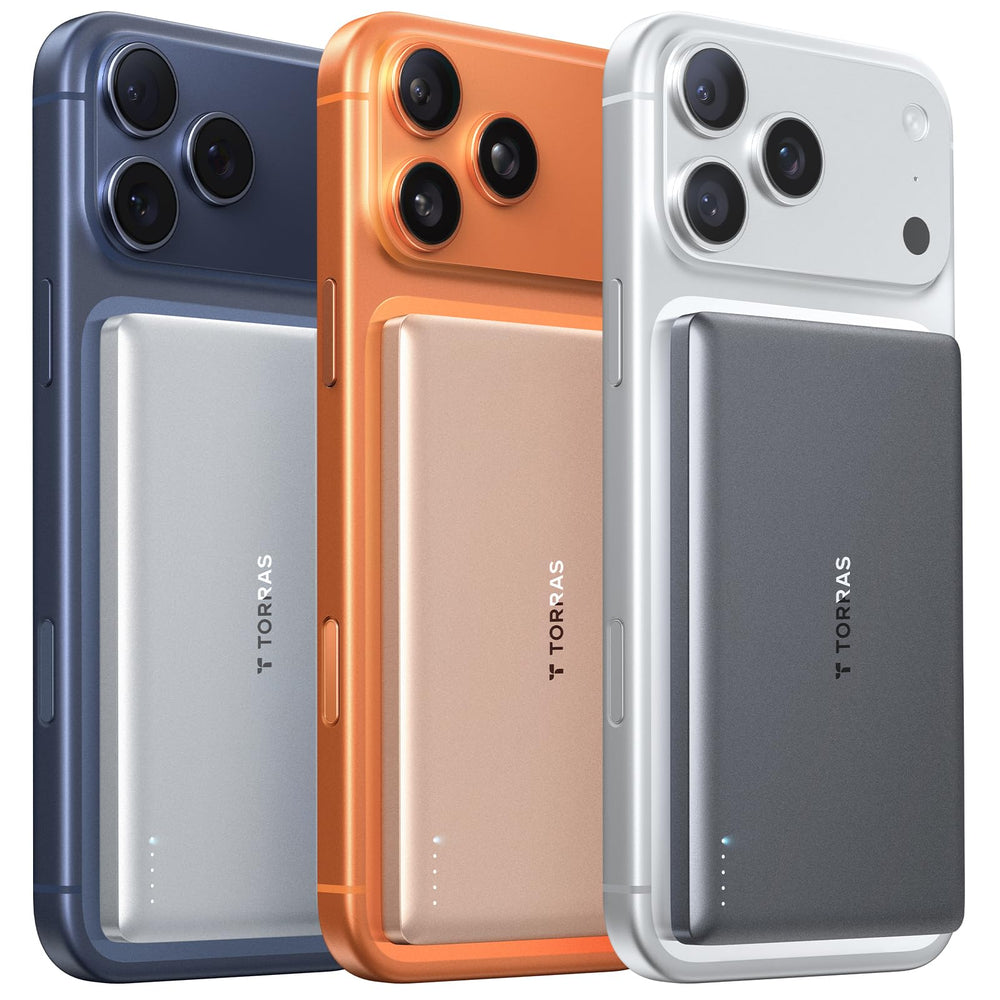 TORRAS MiniMag power bank flatlay highlights ultra-slim portability for on-the-go charging