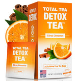 Total Tea Simming Detox Tea box with citrus and cinnamon aroma for digestive comfort
