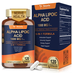 Totaria Alpha Lipoic Acid bottle with capsules highlighting universal antioxidant support.