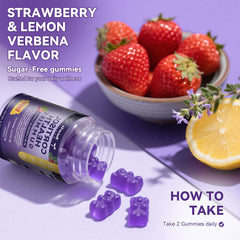 Totaria Cortisol Gummies ingredients visual featuring ashwagandha and magnolia bark