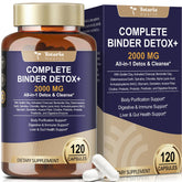 Totaria detox binder bottle front shows 120 count for daily toxin support