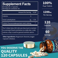 Pour shot of Totaria TUDCA bottle for convenient daily use and liver care.