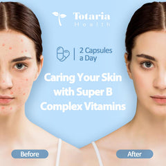 Totaria vegan B complex capsules closeup highlighting clean ingredients