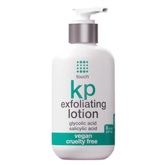 TOUCH Glycolic Acid Lotion bottle pour showing KP exfoliation action.