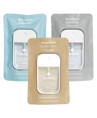 Touchland hydrating hand sanitizer spray rainwater bottle for travel-ready hygiene.