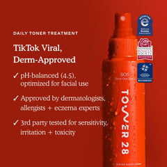 Tower 28 Jumbo SOS mist dispense in action for easy application.