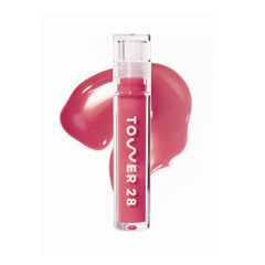 Tower 28 ShineOn Lip Jelly application closeup shows smooth glide and non-sticky shine