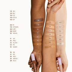 Tower 28 Swipe Serum Concealer under-eye application demonstrating brightening and smooth finish.