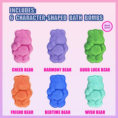 Townley Girl Bedtime Bear bath bomb close-up with fizz and color.