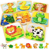 TOY Life wooden puzzle duck piece supports shape recognition for toddlers