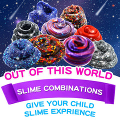 Toybreeze galaxy slime texture close-up highlights crunchy glitter for tactile play.