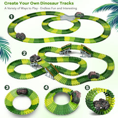 Two Toyk dinosaur cars ready for fast-paced racing and cooperative play