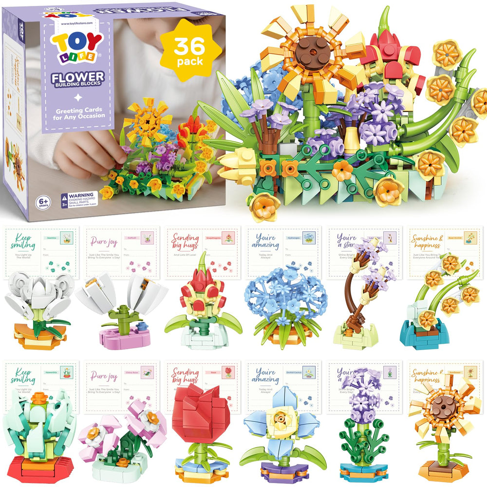 TOY Life tiny plants building blocks colorful display for creative play and learning