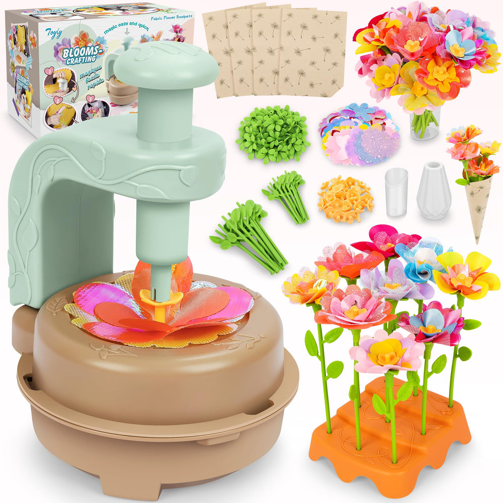 Toyly fabric-flower-bouquets-kit for imaginative play with colorful blooms.