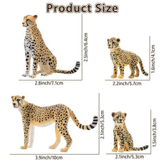 Toymany cheetah figurines female-seated, a calm character for storytelling and display.