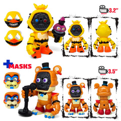 ToysVill FNAF Chica figure with mask, perfect for collecting and themed displays