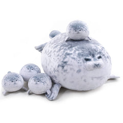 TOYSYM chubby seal pillow with cozy mommy seal for cuddling