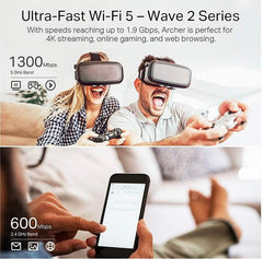 Beamforming coverage boosts signal strength across rooms.