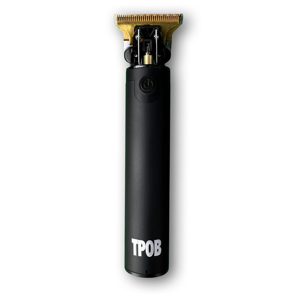 TPOB Ghost trimmer front view shows compact cordless design for on-the-go grooming.
