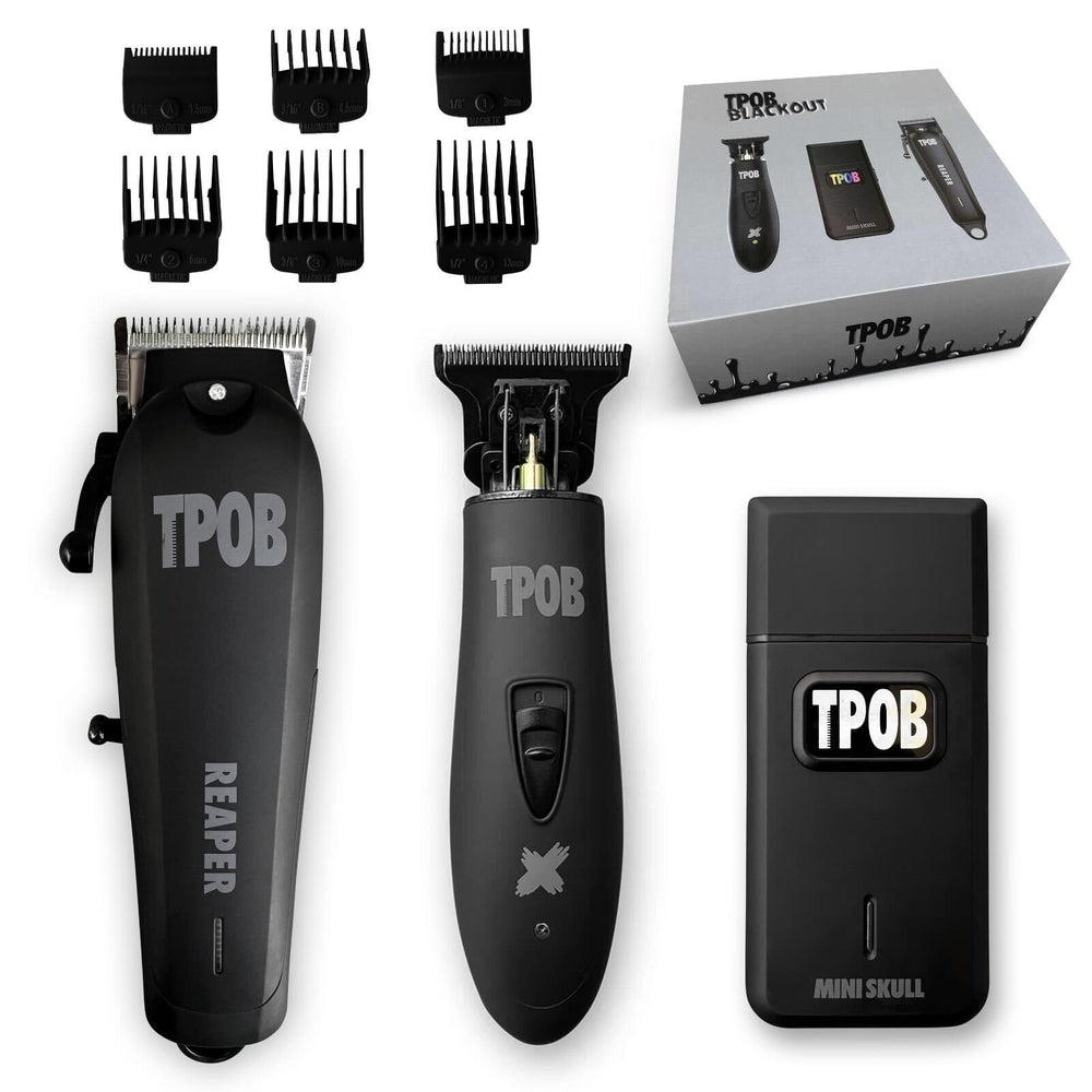 TPOB Slime 2 black clipper close-up showing precise fade blade
