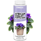 TPS NUTRIENTS African Violet Fertilizer bottle pour demonstrates even feeding for steady blooms