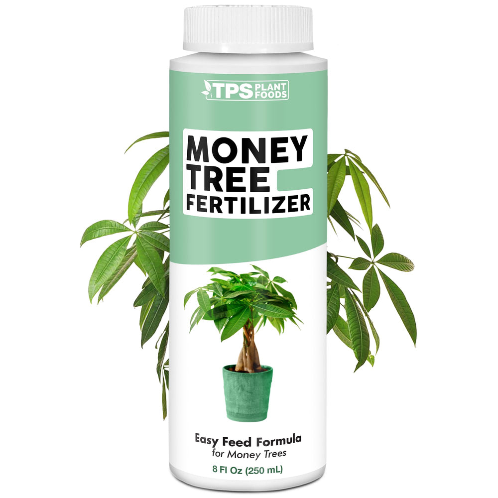 TPS Nutrients Money Tree fertilizer bottle label for indoor plant growth formula.