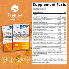 Trace Minerals Power Pak orange mango canister highlights flavor and mineral spectrum.