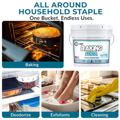 Trade Grade Pure Baking Soda powder odor-control neutralizes odors in fridge and rooms.