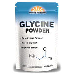 TradeKing Glycine Powder 2 lb bag on kitchen counter for daily use.
