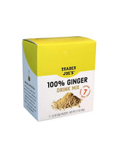 TJ's Ginger Drink Mix packet on a shelf, convenient single-serve flavor.
