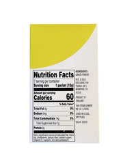 Close-up of a TJ's ginger drink mix sachet for quick flavor infusion.